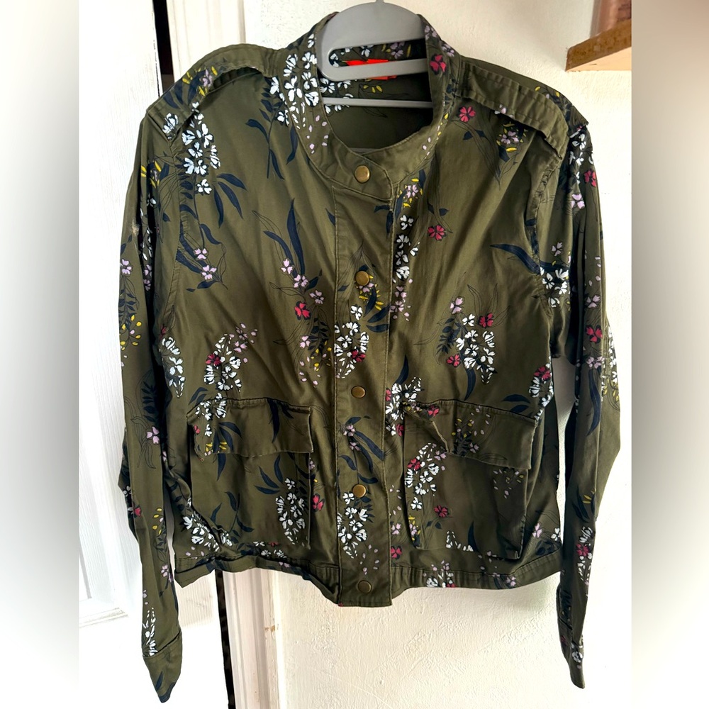 Joe Fresh Floral Utility Jacket Sz: L.  In my closet for years - like new.
